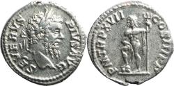 Ancient Coins - EF Ancient Roman silver denarius of the Emperor Septimius Severus minted in Rome - Neptune