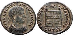 Ancient Coins - Ancient Roman coin of Constantius II as Caesar - PROVIDENTIAE CAESS - Campgate with 6 levels