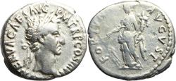 Ancient Coins - Ancient Roman silver denarius of the Emperor Nerva - FORTVNA AVGVST