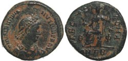 Ancient Coins - Roman coin of Valentinian II - VRBS ROMA - Antioch