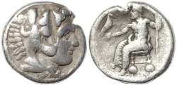 Ancient Macedonian coin of Alexander III The Great - AR silver tetradrachm