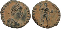 Ancient Coins - Theodosius I AE2 392-395 AD - GLORIA ROMANORVM - Antioch
