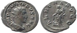 Ancient Coins - Philip I 'the Arab' silver antoninianus - ANNONA AVGG