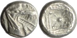 Ancient Coins - Ancient Greek silver coin from Caria, Halikarnassos Circa 500-495 BC