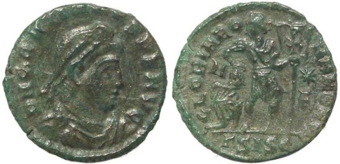 Ancient Coins - Roman coin of Gratian - GLORIA ROMANORVM - Siscia