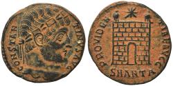 Ancient Coins - VF+++ Ancient Roman coin of Constantine I minted in Antioch - PROVIDENTIAE AVGG - Campgate with 9 levels