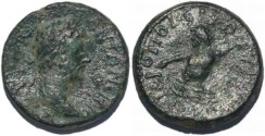 Ancient Coins - Marcus Aurelius AE21 of Cilicia, Hieropolis-Kastabala River god Pyramus swimming right