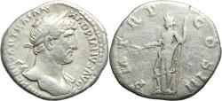 Ancient Coins - Ancient Roman silver denarius of the Emperor Hadrian minted in Rome
