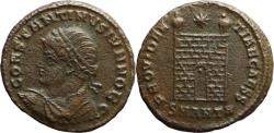 Ancient Coins - Ancient Roman coin of Constantine II minted in Antioch - Campgate with 12 levels