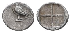 Ancient Coins - Ancient Greek Silver Coin with Eagle minted in Abydus, Troade circa 500-450BC