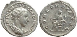 Ancient Coins - Gordian III AR silver antoninianus - CONCORDIA AVGG