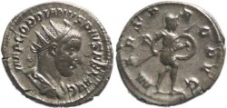 Ancient Coins - Ancient Roman coin of Gordian III 238-244AD Antoninianus - Mars advancing