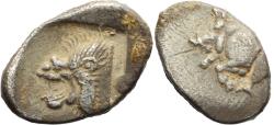 Ancient Coins - Ancient Greek silver coin from Mysia, Kyzikos circa 450-400 BC
