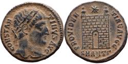 Ancient Coins - VF+ Ancient Roman coin of Constantine I minted in Antioch - PROVIDENTIAE AVGG - Campgate with 13 levels