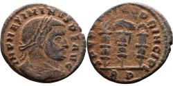 Ancient Coins - Ancient Roman coin of the Emperor Maximinus II minted in Rome - military standards