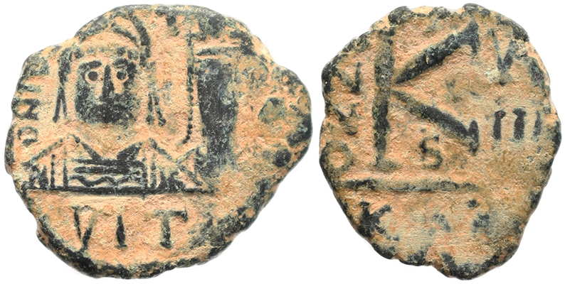 Byzantine coin of Justin II and Sophia - Carthage Mint