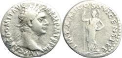 Ancient Coins - Ancient Roman silver coin of the Emperor Domitian with Minerva