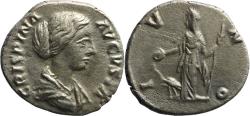 Ancient Coins - Ancient Roman silver denarius of Crispina as Augusta - wife of Commodus