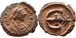 Ancient Coins - Ancient Byzantine Coin of Justinian I Ae16 Pentanummium minted in Antioch
