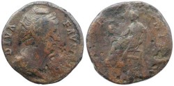 Ancient Coins - Roman Empire - Faustina I AE Sestertius