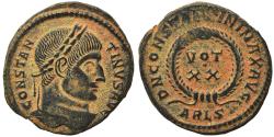 Ancient Coins - EF Ancient Roman coin of the Emperor Constantine I as Augustus 307-337AD minted in Arelatum - Constantina