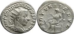 Ancient Coins - Ancient Roman silver coin of the Emperor Gordian III as Augustus minted in Rome