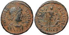 Ancient Coins - Roman coin of Theodosius I - VIRTVS EXERCITI - Antioch Mint