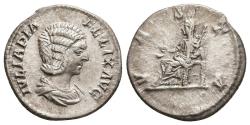Ancient Coins - Ancient Roman silver denarius of Julia Domna minted in Rome - VESTA
