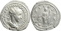 Ancient Coins - VF+++ Ancient Roman silver coin of the Emperor Gordian III - AEQVITAS AVG