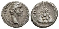Ancient Coins - Ancient Roman silver coin of the Emperor Antoninus Pius minted in Caesaria, Cappadocia