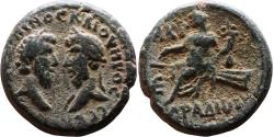 Ancient Coins - Ancient Roman coin of Marcus Aurelius and Lucius Verus minted in Arados, Phoenica
