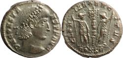 Ancient Coins - VF/EF+ Ancient Roman coin of the Emperor Constans with near full silvering