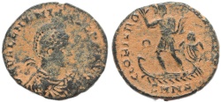 Ancient Coins - Roman coin of Valentinian II - GLORIA ROMANORVM - Nicomedia