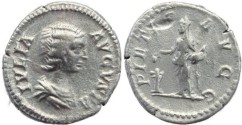 Ancient Coins - Julia Domna AR silver denarius - PIETAS AVGG