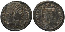 Ancient Coins - VF+++ Ancient Roman coin of Constantine I minted in Siscia - PROVIDENTIAE AVGG - Campgate with 7 levels