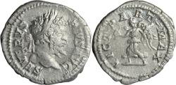 Ancient Coins - Ancient Roman silver denarius of the Emperor Septimius Severus minted in Rome in 202 AD