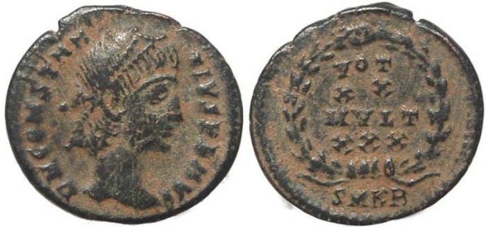 Roman coin of Constantius II - VOT XX MVLT XXX - Cyzicus | Roman 