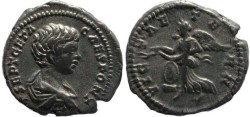 Ancient Coins - Geta AR Denarius - VICT AETERN - Rome mint