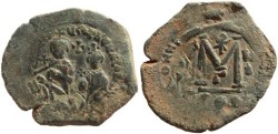 Ancient Coins - Byzantine Empire, Heraclius, 5 Oct 610 - 11 Jan 641 A.D., and Heraclius Constantine, 23 Jan 613 - 20 Apr 641 A.D