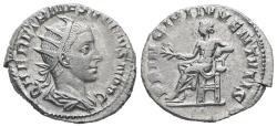 Ancient Coins - Ancient Roman Silver coin of Herennius Etruscus as Caesar - PRINCIPI IVVENTVTIS