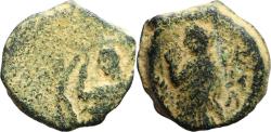 Ancient Coins - Ancient Nabatean coin of Aretas IV and Shuqailat circa 9 BC - 40 AD