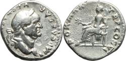Ancient Coins - Ancient Roman silver denarius of the Emperor Vespasian minted in Rome in 75 AD