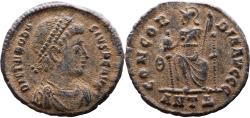 Ancient Coins - Ancient Roman coin of the Emperor Theodosius I minted in Antioch - CONCORDIA AVGGG