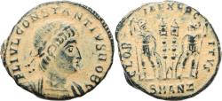 Ancient Coins - Ancient Roman coin of Constantius II minted in Antioch - GLORIA EXERCITVS - desert patina