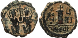 Ancient Coins - Byzantine coin of Justin II and Sophia AE Decanummium - Antioch - Year 7