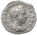 Ancient Coins - Roman coin of Elagabalus - AR silver denarius - P M TRP III COS III P P