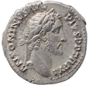 Ancient Coins - Roman coin of Antoninus Pius AR silver denarius - COS IIII