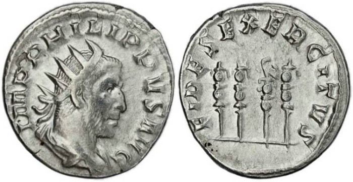 Ancient Roman coin of Philip I 'the Arab' silver antoninianus