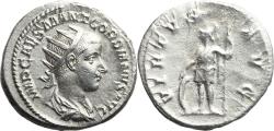 Ancient Coins - Ancient Roman silver coin of Gordian III as Caesar minted in Rome - VIRTVS AVG