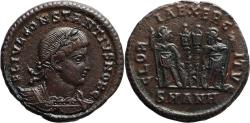 Ancient Coins - Ancient Roman coin of Constantius II as Caesar minted in Antioch - GLORIA EXERCITVS